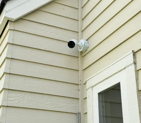 Wired security video camera installation